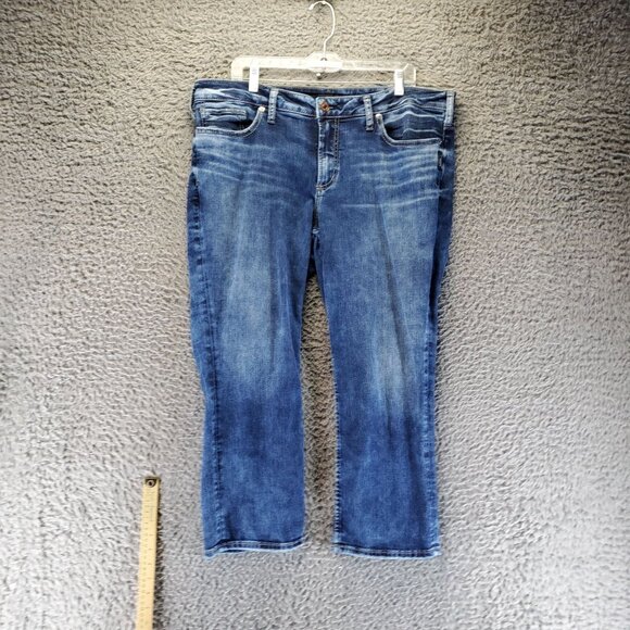 Silver Jeans Womens Size 18 Blue Suki Stretch Denim Mid Rise Capri - Picture 1 of 12